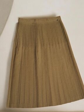Sears Pleated Midi Skirt in Khaki Brown